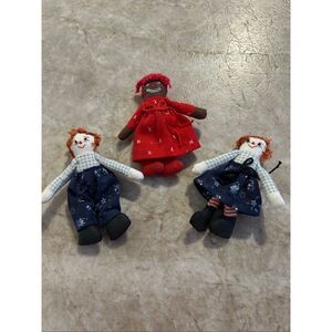 Raggedy Ann & Andy with Belindy Mini Rag Dolls